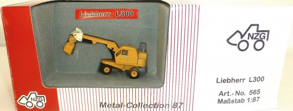 Liebherr L300 Bagger Mobilbagger gelb NZG 565 Metall Collection H0 1:87 OVP µ