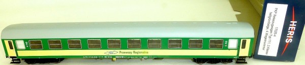 Heris 17025-4 PKP Reisezugwagen Przewozy Regionalne hellgrün beige H0 NEU HA1 µ*