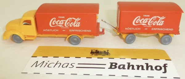 Coca-Cola Magirus Rundhauber Hängerzug orange rot IMU H0 1/87 #2 # å