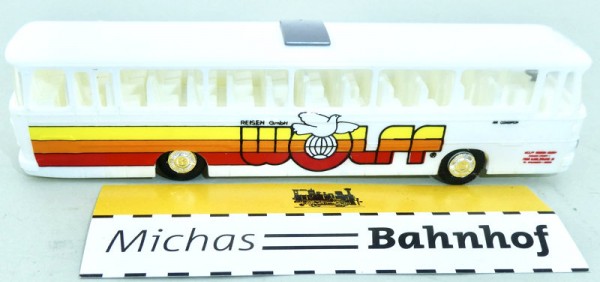 Reisebus Setra Wolff Reisen GmbH weiß mit weißen Sitzen Stettnisch Bus H0 1:87 HR4å