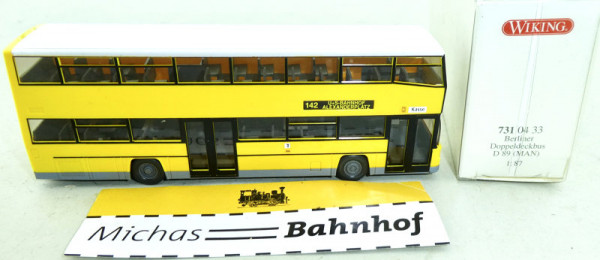 Wiking 731 04 33 Berlin Doppeldeckbus 142 Alexanderplatz D 89 MAN H0 1:87 HR3å