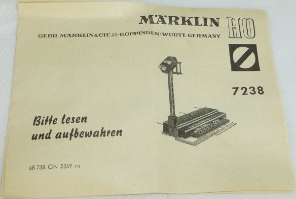 Märklin 7238 Anleitung 68 738 ON 0369 ru