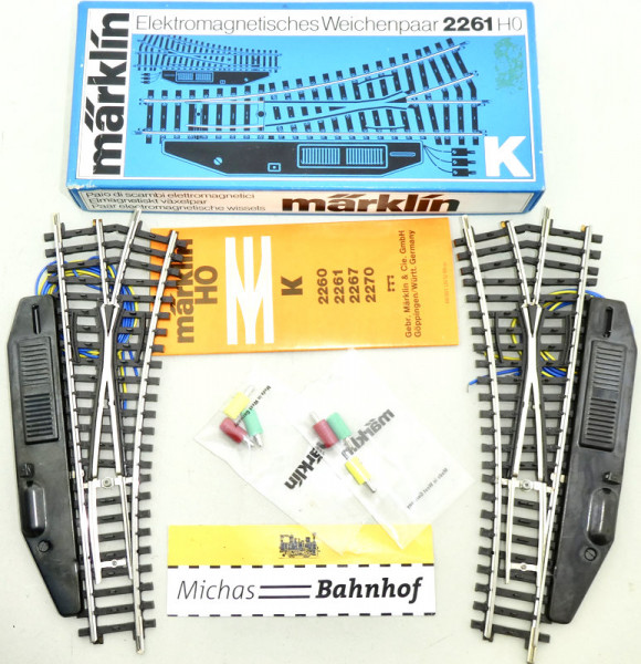 Märklin 2261 Elektromagnetisches Weichenpaar K Gleis H0 1:87 OVP HR5 å