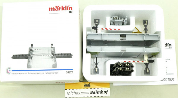 Märklin 74920 Vollautomatischer Bahnübergang mit Halbschranken OVP H0 1:87 HA2 å