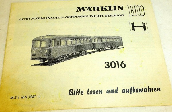 Märklin Anleitung Bausatz 3016 68 316 MN 0367 ru å *