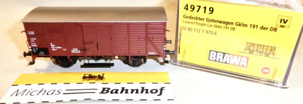 BRAWA 49719 Gedeckter Güterwagen Gklm 191 DB Ep4 NEU H0 1:87 OVP HF5 µ