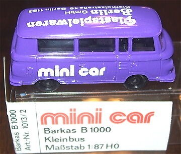 Barkas B1000 Kleinbus Plastspielwaren mini car OVP 1/87 å *