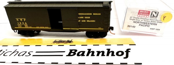 Micro Trains Line 39140 40&#039; Double Wood Box NORTHWESTERN PACIFIC N 1:160 ¥r å