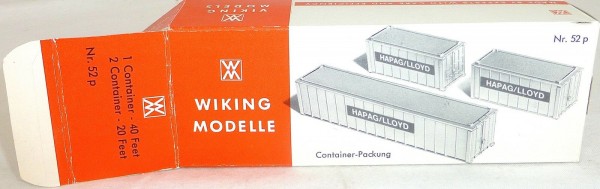 Für 1 Container 40ft 2 Container 20ft Karton leer Wiking 52p å *