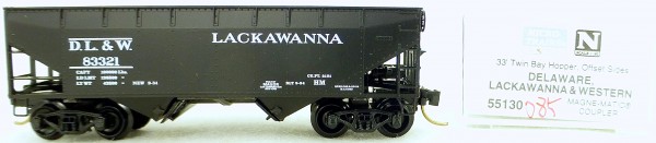 Micro Trains Line 55130 D.L.&amp;W. 83321 33&#039; Twin Bay Hopper OVP 1:160 #K085 å