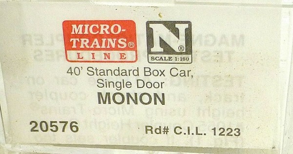 40´ St Boxcar C.I.L. Monon 1223 Micro Trains Line 20576 1:160 D å *