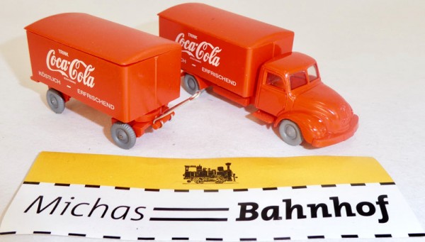 Coca Cola Magirus rot Hängerzug LKW IMU Replika Serie 1:87 H0 #14 å