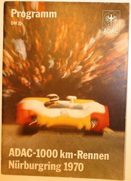 1970 ADAC 1000 km-Rennen Nürburgring Programmheft å * X11