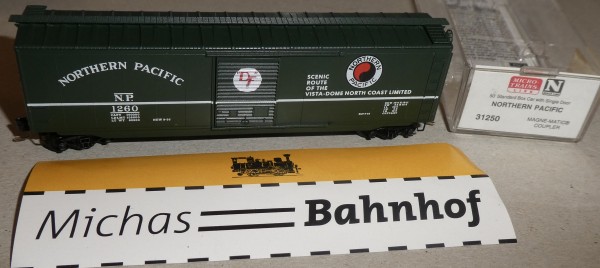 Northern Pacific 1260 50&#039; St Box Car Micro Trains Line 31250 1:160 OVP ø13 å