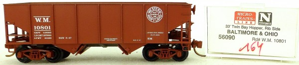 Micro Trains Line 56090 Baltimore Ohio WM 10801 33&#039; Twin Hopper OVP 1:160 #K164 å