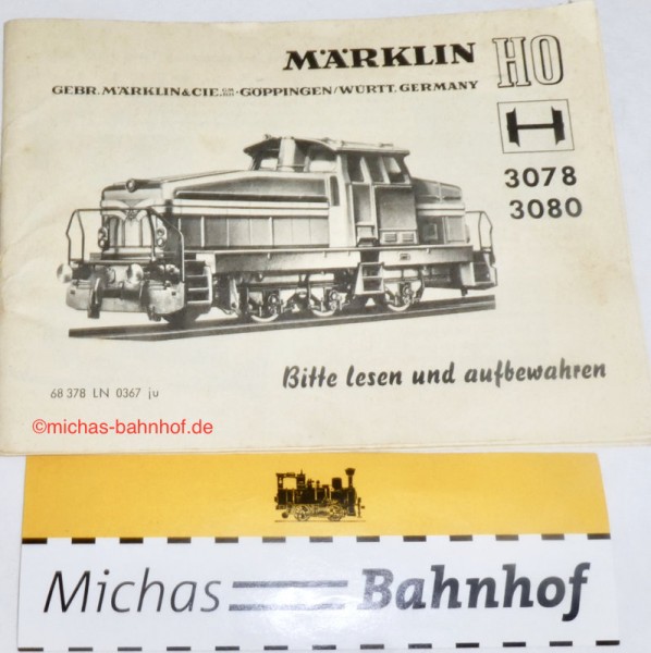 3078 3080 Anleitung Märklin 68 378 LN 0367 ju H0 å