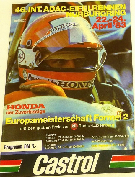 46. Int ADAC Eifelrennen 22.-24. APRIL 83 Nürburgring PROGRAMMHEFT IX01 å*