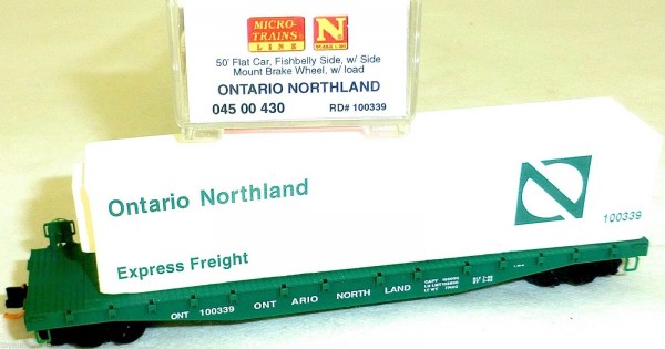 Ontario Northland 50 Flat Car Fishbelly Side MTL 045 00 430 N 1:160 OVP HU3 å