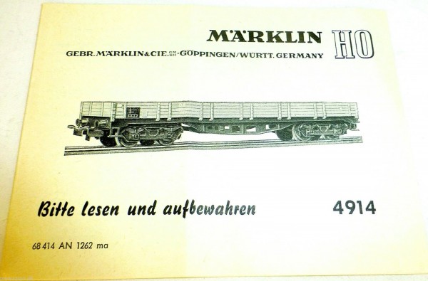 Anleitung Märklin 4914 68 414 AN 1262 ma å