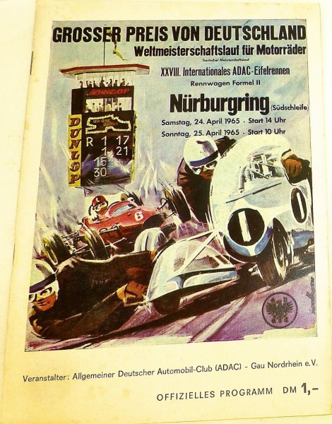 24.-25. April 1965 Grosser Preis v Deutschland WM Motorräder Nürburgring VI11å *