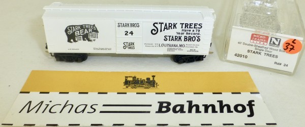 MICRO TRAINS 42010 Stark Trees 24 40&#039; Sheathed Wood Boxcar N 1:160 OVP #37L å