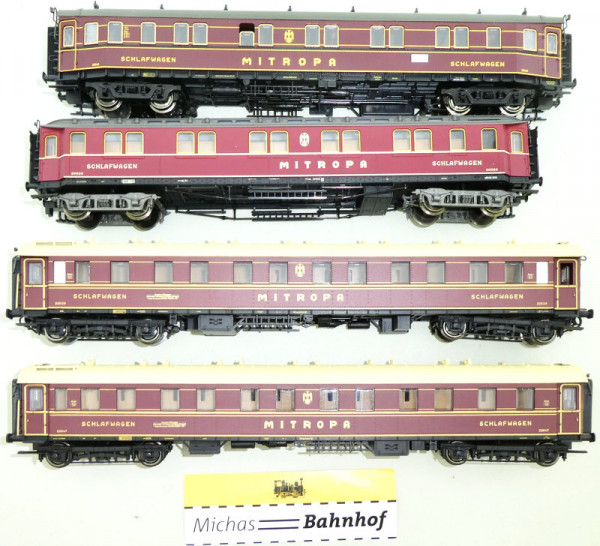 4 Mitropa Schlafwagen Liliput Roco H0 1:87 HE3 å