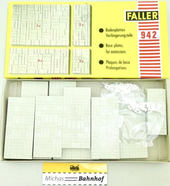 Faller B-942 Bodenplatten Verlängerungsteile AMS ungebaut H0 OVP 1:87 H0 HO1 å