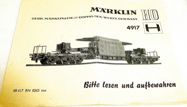 Märklin Anleitung 4917 68 417 RN 0265 ma # å