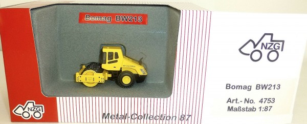 Bomag BW213 PDH-3 Straßenwalze gelb NZG 4753 Metall Collection 1:87 OVP LL1 µ √