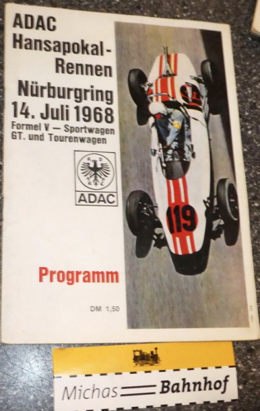 ADAC Hansapokal- Rennen 1968 Nürburgring PROGRAMMHEFT HA2 å