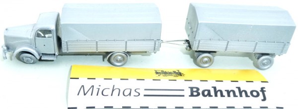 Mercedes 5000 silber Hängerzug Rarität LKW IMU Replika Serie 1:87 H0 å