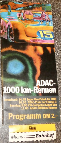ADAC- 1000 km-Rennen Nürburgring PROGRAMMHEFT HA2 å