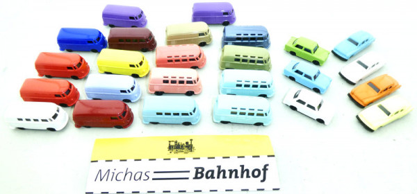 25 Trabant Wartburg VW T1 Transporter Konvolut gemischt 1:120 TT neu LJ6 å