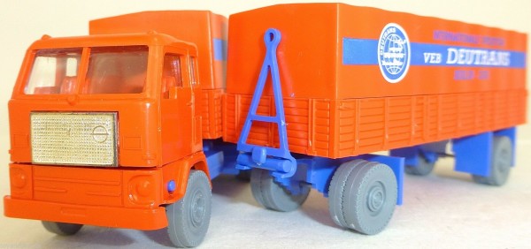 DEUTRANS VEB Spedition DDR F 88 Hängerzug Pritsche Plane H0 1:87 # UB1 D11 å