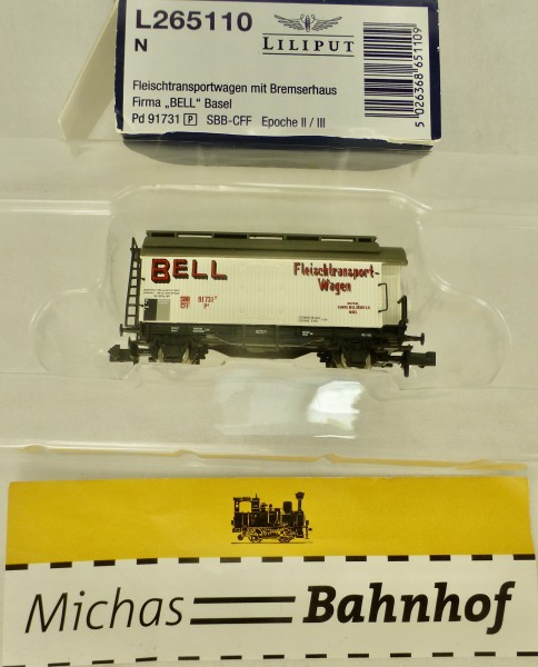 Bell Fleischtransportwagen Bremserhaus SBB Ep3 Liliput L265110 N 1:160 OVP HR3 å