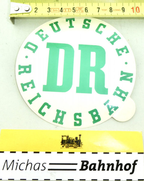 Aufkleber DR Deutsche Reichsbahn grün klar ca 95mm Ø #Ji KG4å
