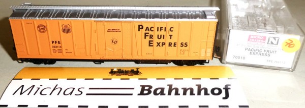 PFE 302113 51&#039; 3 1/4 Rivet Reefer Boxcar Micro Trains Line 70010 N 1:160 ¡70 å