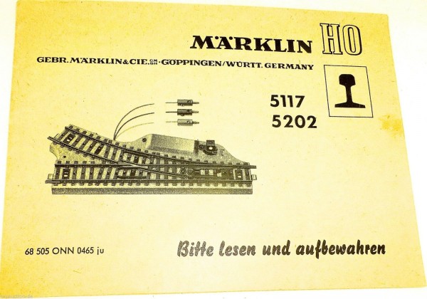 5117 5202 Märklin Anleitung 68 505 ONN 0465 ju å
