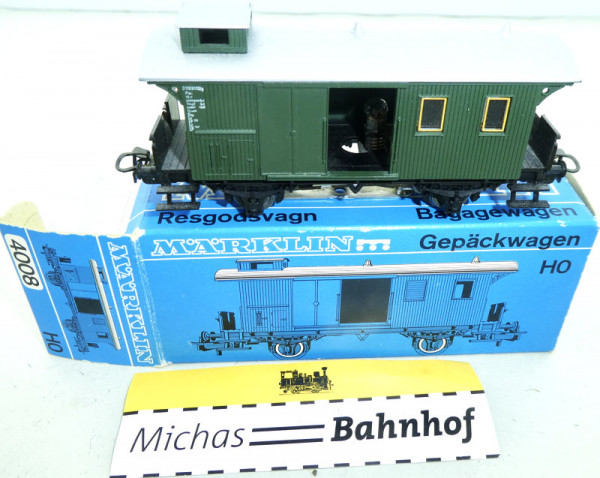 Märklin 4008 Gepäckwagen Licht Original-Karton H0 1:87 OVP HQ2 å