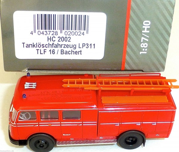 Tanklöschfahrzeug LP311 TLF16 Bachert Feuerwehr HEICO HC2002 H0 1:87 NEU #LJ6 µ *