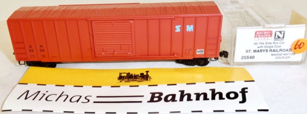 St Marys 4209 50&#039; Rib Box Car Single Door Micro Trains Line 25540 N 1:160 J60 å