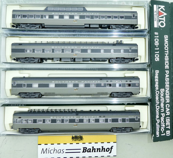 106-1105 Kato SMOOTHSIDE PASSENGER CAR SET B Southern Pacific- 1 1:160 OVP HU2 å