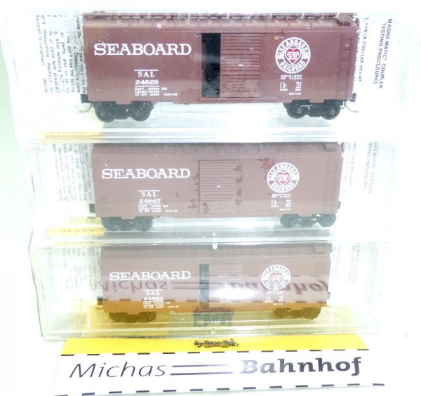 Seaboard Air Line Micro Trains Line 40&#039; Standard Boxcar 3tlg 20642 N 1:160 ß07 å