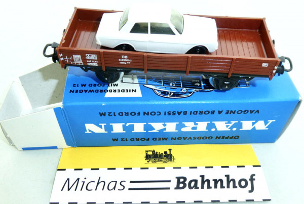 Märklin 4504 Niederbordwagen mit Ford M 12 PKW OVP LA3 å