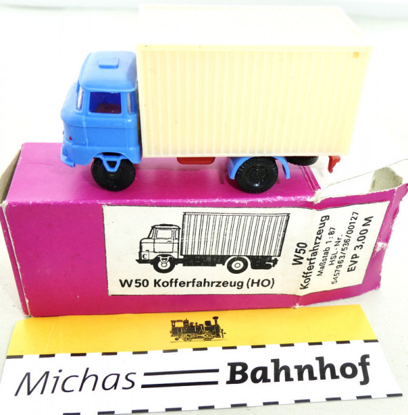 Mini Car W50 mit Koffer beige DDR H0 1/87 #i HN3 å