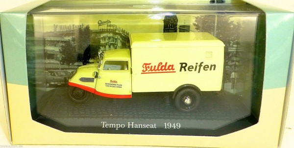 Tempo Hanseat 1949 Fulda Reifen 1:43 Atlas 7421108 NEU in BOX HS5 µ