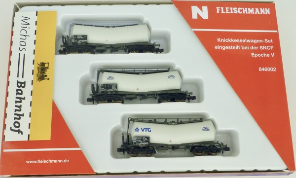 3er Set Zacens SNCF Knickkesselwagen Ep V Fleischmann 846002 N 1:160 NEU HR1 µ*