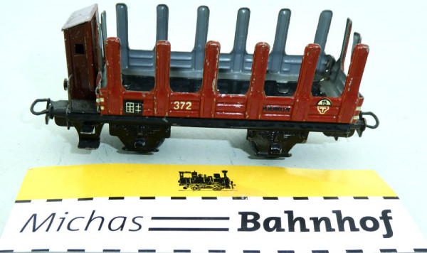 Märklin 372 Rungenwagen blech mit Bremserhaus H0 1:87 LA3 å