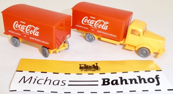 Coca Cola Mercedes 5000 rot orange Hängerzug LKW IMU Replika Serie 1:87 H0 #22å