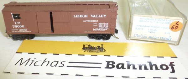 MICRO TRAINS 43510 Lehigh Valley 79000 40&#039; Sheathed Wood Boxcar 1 1/2 N 1:160 #60L å